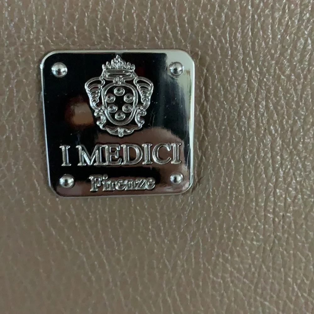 I Medici Firenze leather two‎ tones camel tote bag logo bohemian work